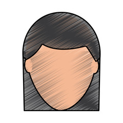 faceless woman profile avatar character vector illustration