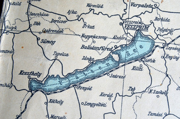 Naklejka premium German vintage map of Central Europe circa 1944 fragment.Europe under occupation.History of European integration. 