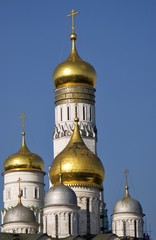 Fototapeta na wymiar Old architecture of Moscow Kremlin. Popular landmark. Color photo.