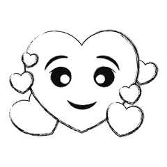 kawaii hearts design concept