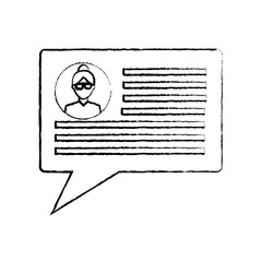 chat conversation bubble with user profile  icon image vector illustration design  black sketch line
