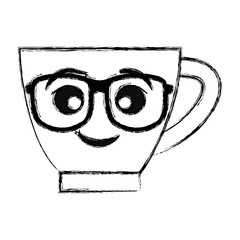 kawaii coffee mug with glasses