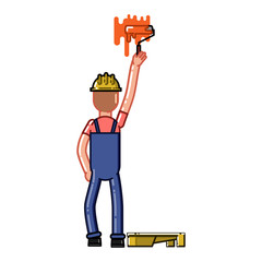 Builder paint a wall