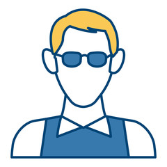 Man with glasses avatar icon vector illustration  graphic  design