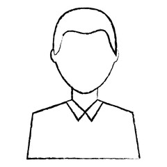 man avatar profile icon image vector illustration design  black sketch line