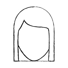 woman avatar icon image vector illustration design  black sketch line