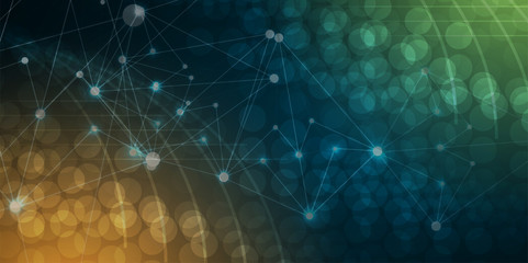 Neural network concept. Connected cells with links. High technology process. Abstract background