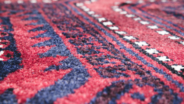 Rot Blauer Orient Teppich Floor