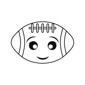 kawaii american football ball vector illustration