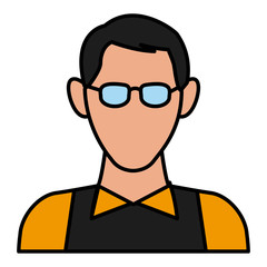 Man with glasses avatar icon vector illustration  graphic  design