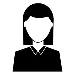 female avatar portrait character woman vector illustration  pictogram image