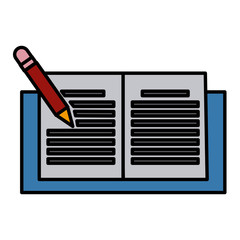 Notebook open with pencil icon vector illustration  graphic  design