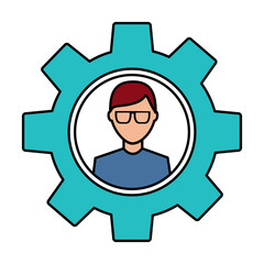 avatar with glasses inside gear setting technology 