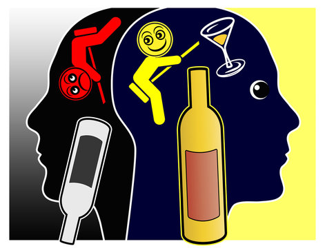 Alcohol affects the Mood. Alcoholic drinks may cause either pleasant feelings or depressions