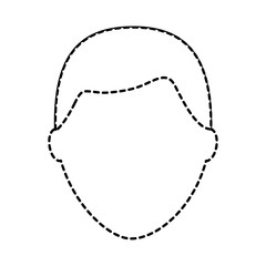 man avatar icon image vector illustration design  black dotted line