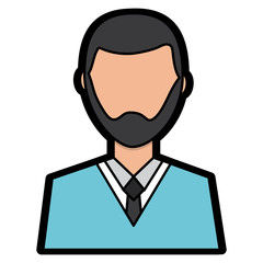 man with beard avatar profile icon image vector illustration design 