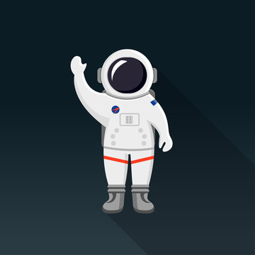 Astronaut Flat Design Icon
