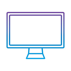 computer monitor icon image vector illustration design  purple to blue ombre line