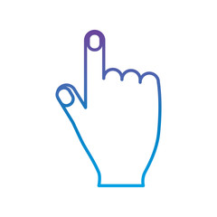hand pointing finger cursor internet concept vector illustration outline color image