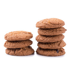 Fototapeta na wymiar Chocolate cookies isolated on a white background