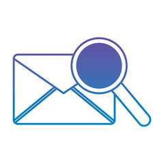 email magnifier search sms message vector illustration outline color image