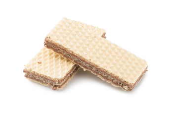 Cracker with creamy layer isolated on white background