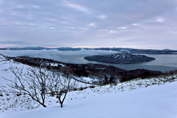 冬の摩周湖　阿寒摩周国立公園