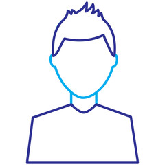 man avatar character male face portrait cartoon vector illustration blue purple line image