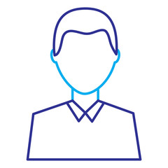 man avatar character male face portrait cartoon vector illustration blue purple line image