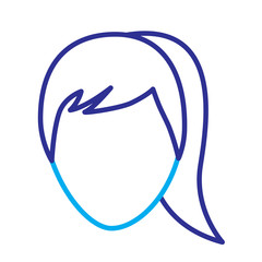 faceless woman profile avatar character vector illustration blue purple line image