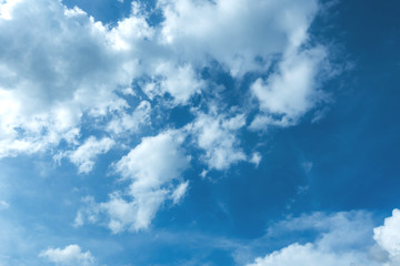 Blue sky and cloud scape. wide angle shot.