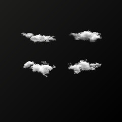 Vector set of realistic isolated cloud on the transparent background.