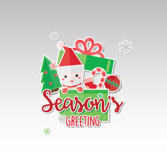 Merry Christmas Card Design.Greeting Christmas card template. Vector illustration EPS10