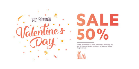 New Year vector banner with special offer 50 percent off. Christmas big sale poster