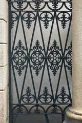 Geometric iron fence in Milano