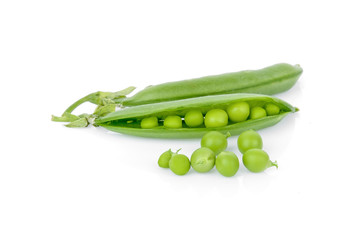 green snap peas isolated on white