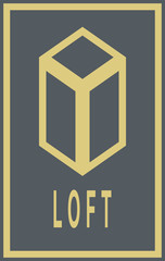 graphic icon of geometric shape, web symbol, loft style © portorg