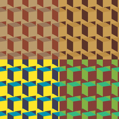 Set of four geometric seamless patterns