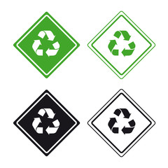 Recycle recycling sign set