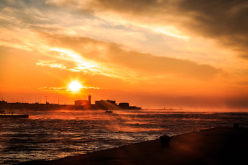 Windy day in the city of Trieste