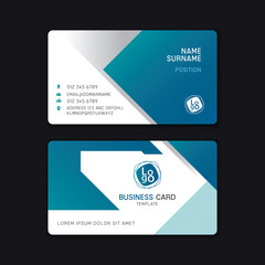 Business card template design blue tone.