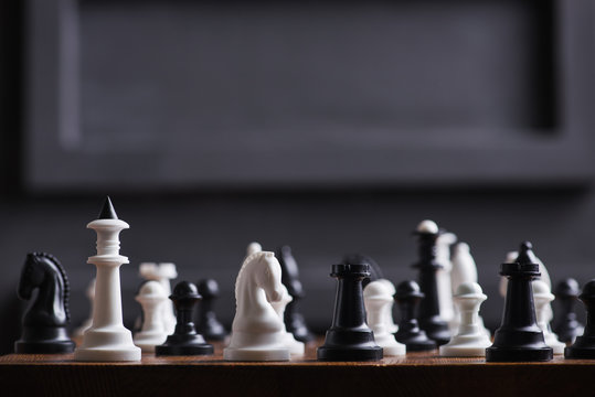A set of white chess