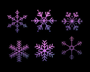 Christmas snow vector icon set.Abstract geometric background