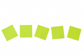 yellow paper note stick on white background