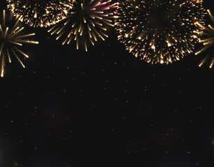 Vector Glowing background with fireworks. Abstract Shining Party Background. Flash Light for Christmas Design and New year's illustration. 

