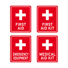 Fototapeta premium First aid kit sign set