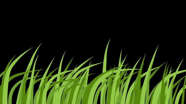 Wind In the Grass video. Alpha channal Grass Background footage.  Fireflyes in the grass. Field Waves Moved by Summer Wind Nature  Animation Background. -stock footage