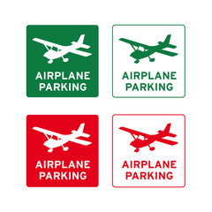 Airplane parking sign set