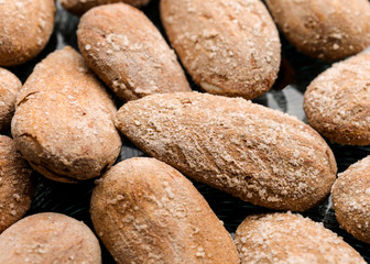 Fototapeta na wymiar group of salted toasted almonds