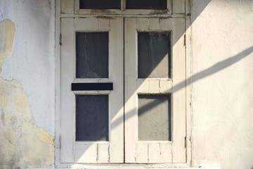 Old windows and wall background photo